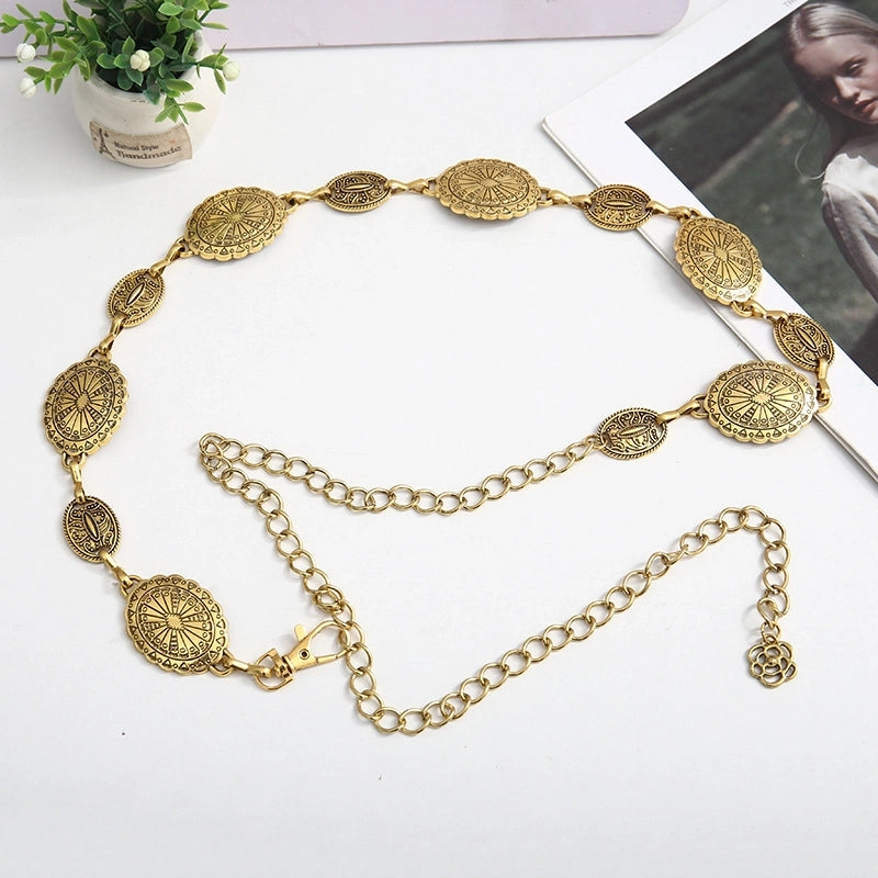 Ethnic Style Geometric Metal Unisex Chain Belts