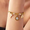 Stylish Key Elegant Zircon Pendant Golden Bracelet