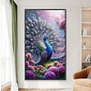 Pfau und Blume - Rundbohrer Diamantmalerei - 40*70cm (große Größe)