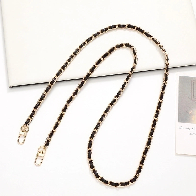 Elegant Solid Color Pu Leather Plating Chain Bag Pendant Mobile Phone Chain
