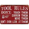Tool Rules - Metal Tin Signs(8*12Inch/12*16Inch) - Garage