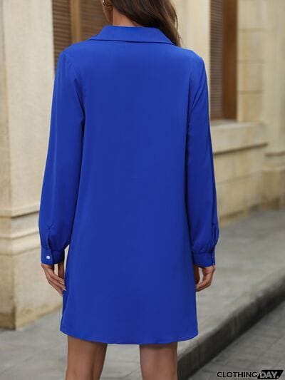 Cowl Neck Long Sleeve Dress