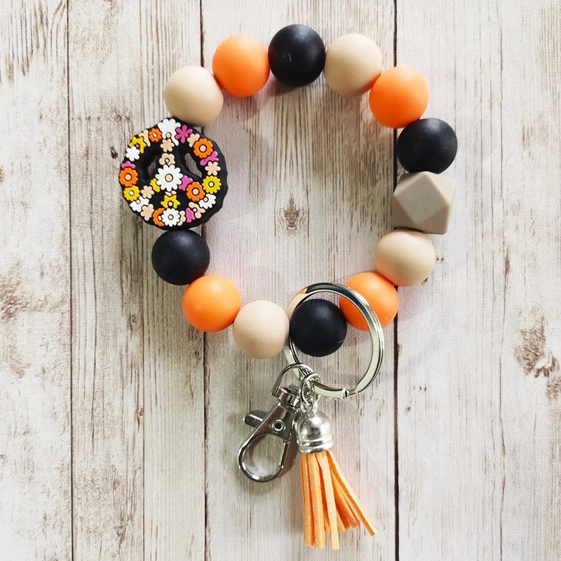 Classic Style Animal Alloy Wooden Beads Silica Gel Bag Pendant Bracelets Keychain