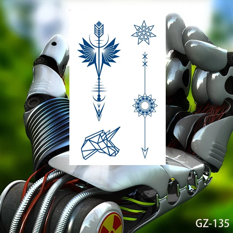 Temporary Waterproof Tattoo Stickers Butterfly Deer Rabbit Flower Juice Ink Lasting Boy Girl Chest Neck Hand Fake Bracelet Tatoo