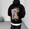 Horse Totem Design Casual Oversized Hoodie by Inlyline