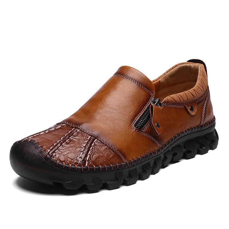 Dacomfy Men Casual Non-slip Leather Loafers Shoes 