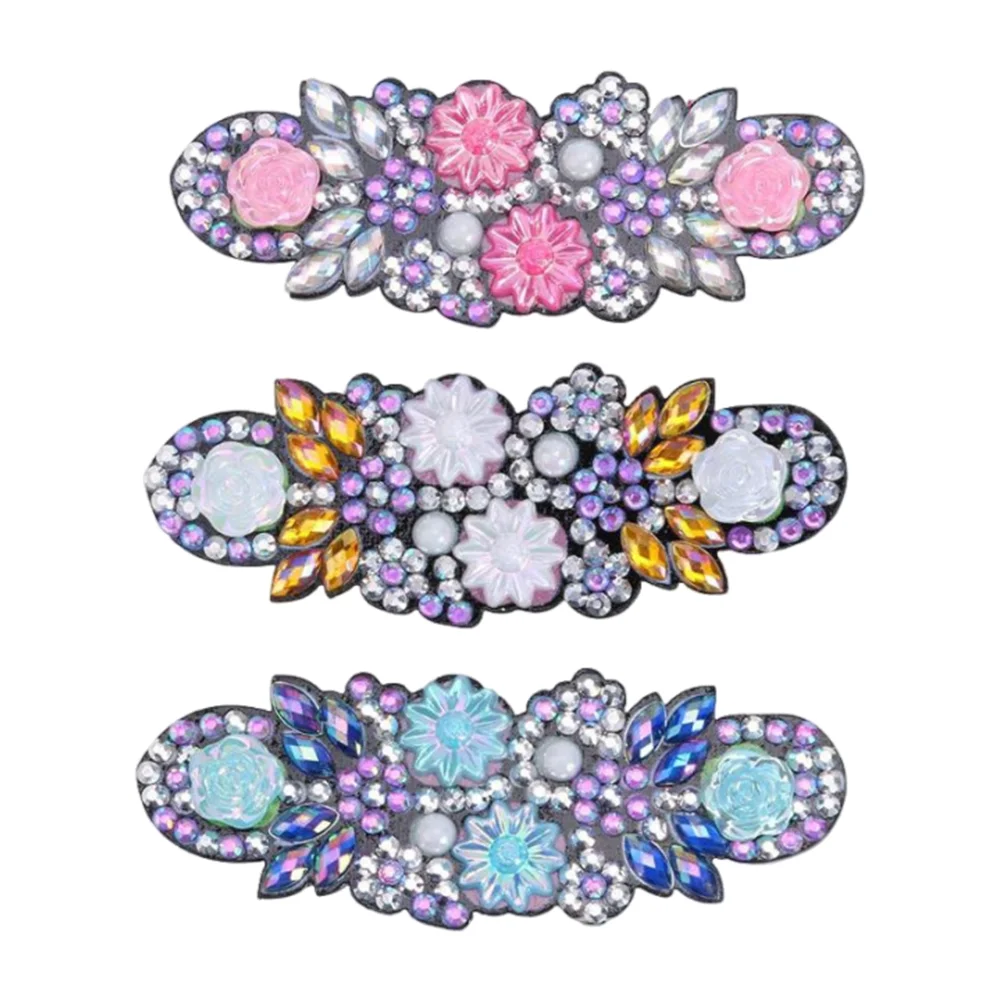 DIY 3Pcs Leaf Flower Diamond Painting Hairpin Diamond Hair Clips Gift for Girls