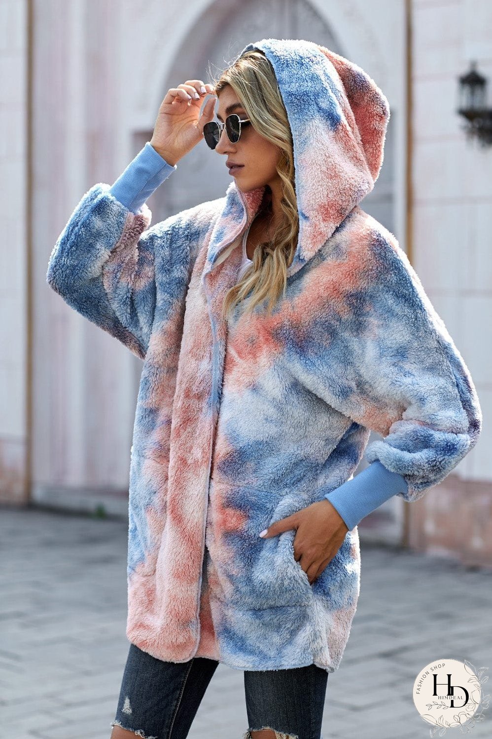 Tie-Dye Hooded Fleece Jacket