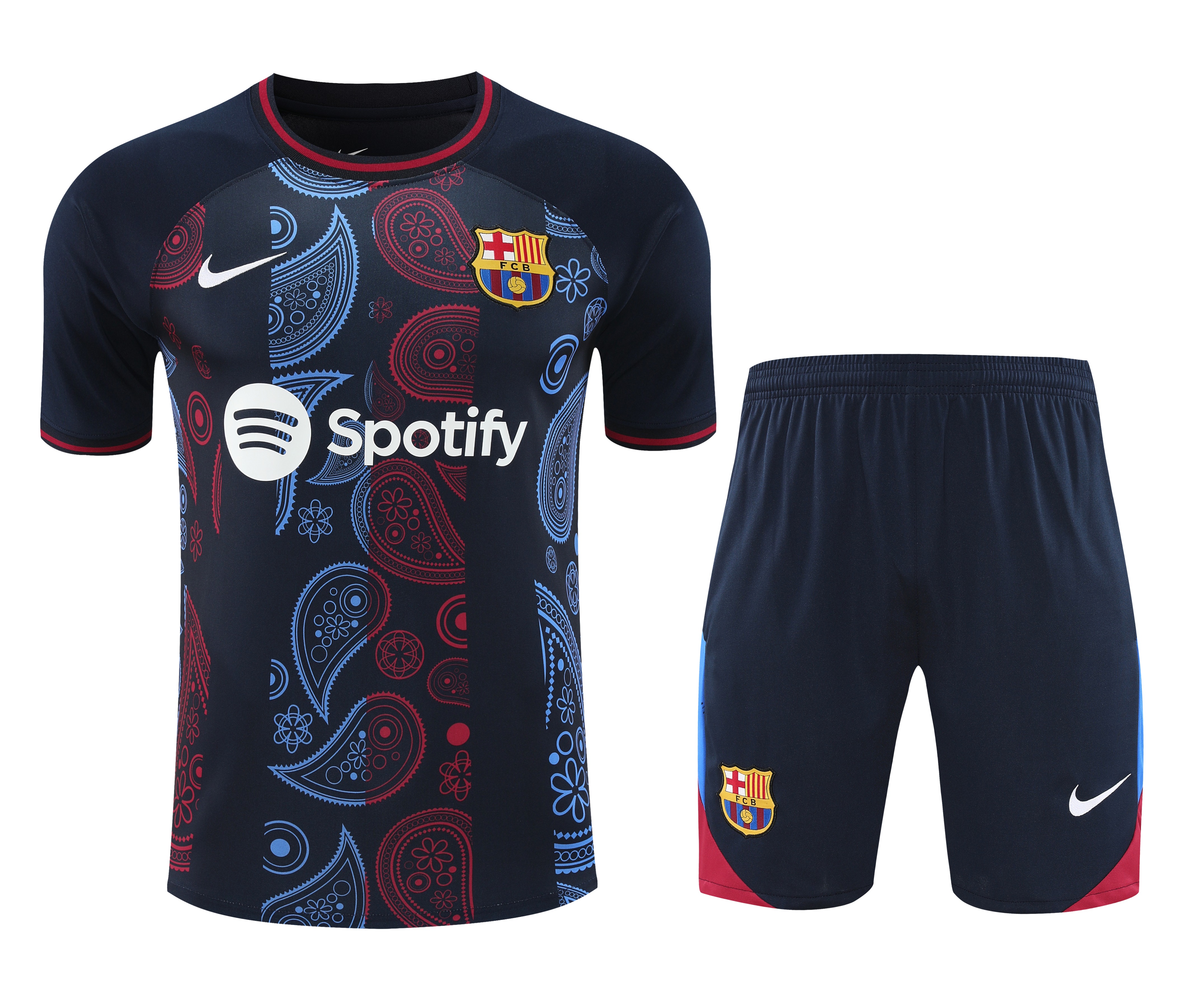 B.A.R.S.A 24-25 Short-Sleeve Training Set - Blue with Pattern