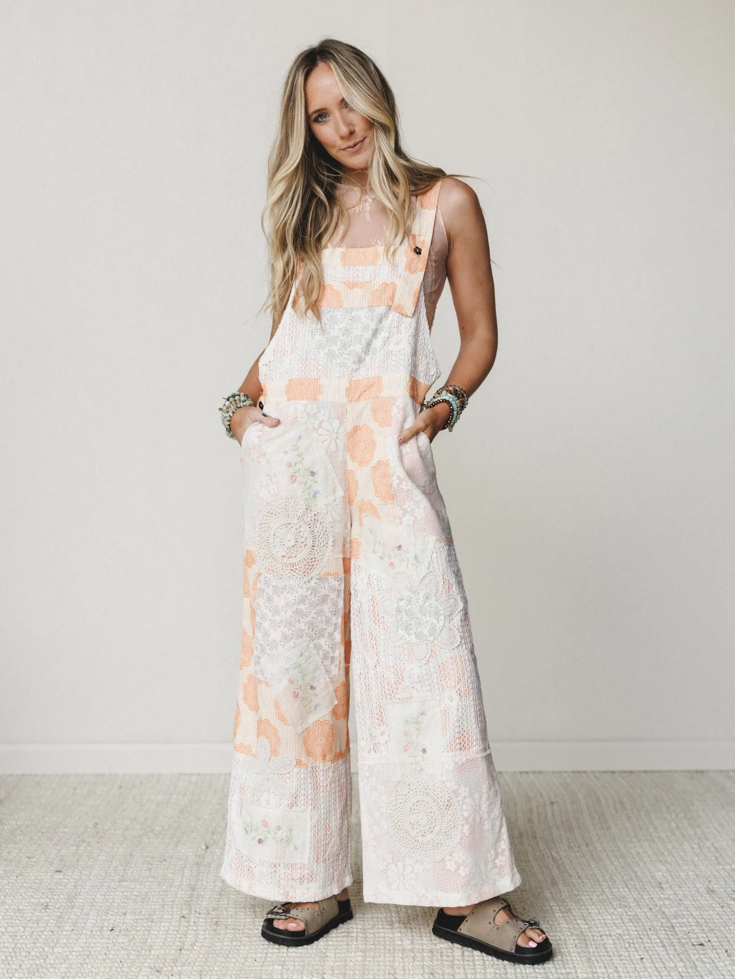 Fruit Fields And Forests Jumpsuit - Orange Striped