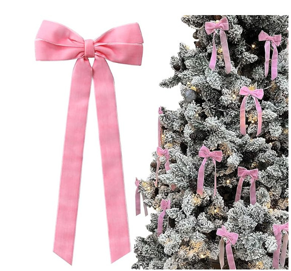 Tegooe 10PCS Velvet Bow Decorative Ribbons - Holiday Wedding Decor