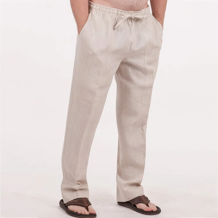 Pre-sale men's casual elastic waist solid color trousers
