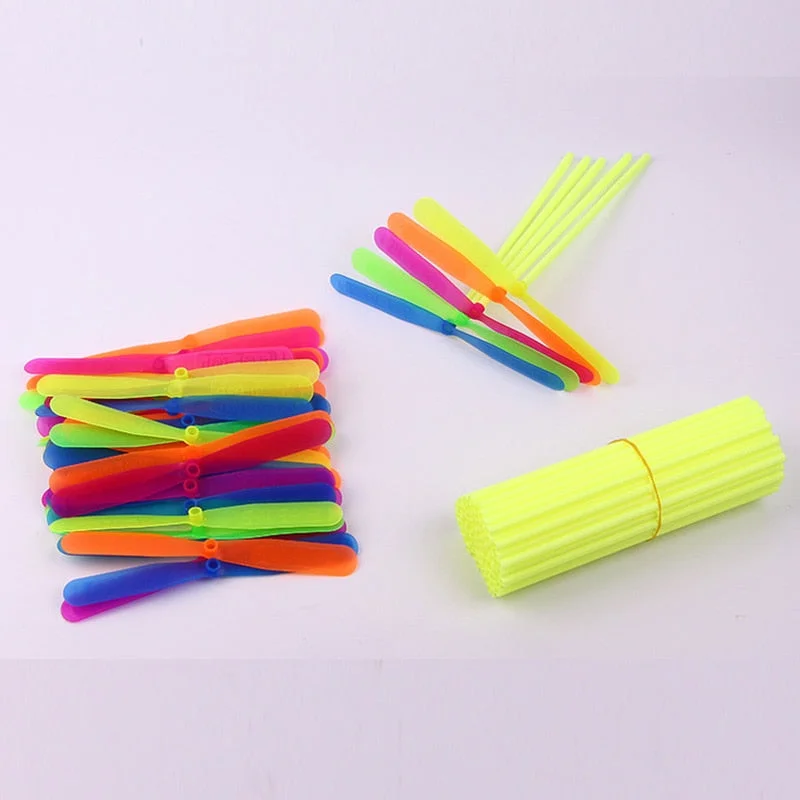 10pcs Anti Stress Toy Plastic Bamboo Dragonfly Propeller Outdoor Toy Kids Gift Flying Mini Whirl A Copter Helicopter Party Favor