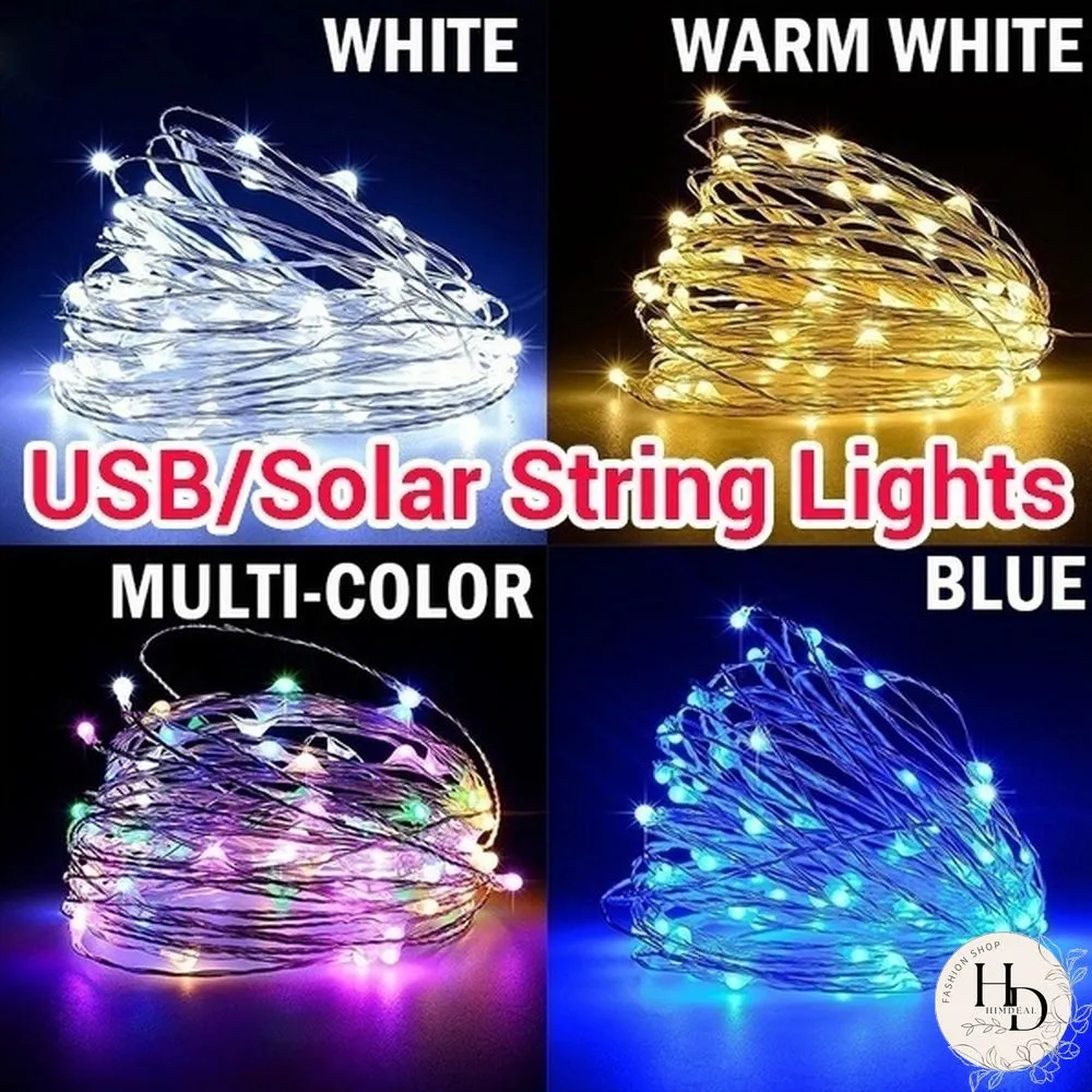 Waterproof Solar-Powered Fairy Modes Copper Wire for Christmas Patio