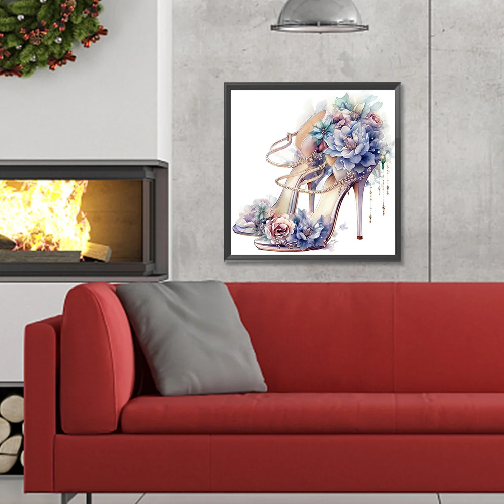 Diamond Painting - Full Round Drill - Flower High Heels(Canvas|30*30cm)