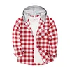 Men's 2024 New Loose Casual Long-sleeved Hooded Plaid Shirt
