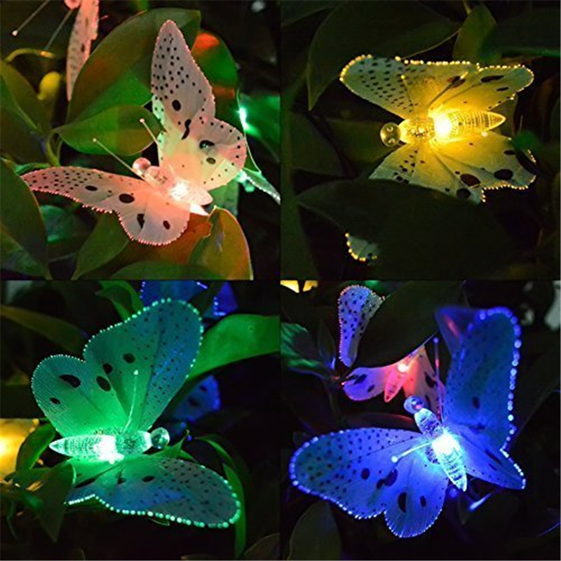 Solar Butterfly Fairy Tale Light String Waterproof Outdoor Garden Decorative Light