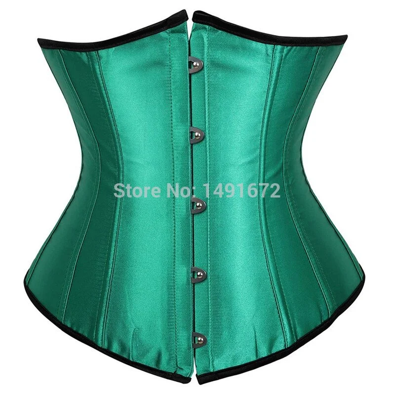 Underbust Corset Bustier Corsets Women Plus Size Korset Push Up Waist Slimming Cincher Sexy Boned Corselet Top Solid Pink Green