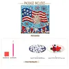 Framed American Flag - DIY Button Art Painting Kit for Creativity DIY Pearl Dot Crafts for Gift Home Wall Decor 30*30CM