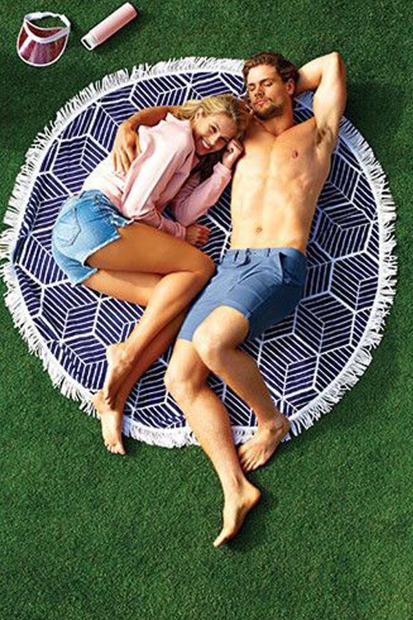 Printed Tassel Style Beach Mat-elleschic