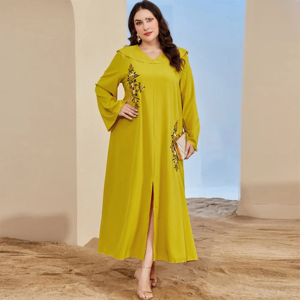 Toodelamart fancy dresses long Ty-21501 Women's Long Sleeve Embroidered Dress Casual Loose Fit Autumn New Arrival Doll Neck Design Clothing Dresses