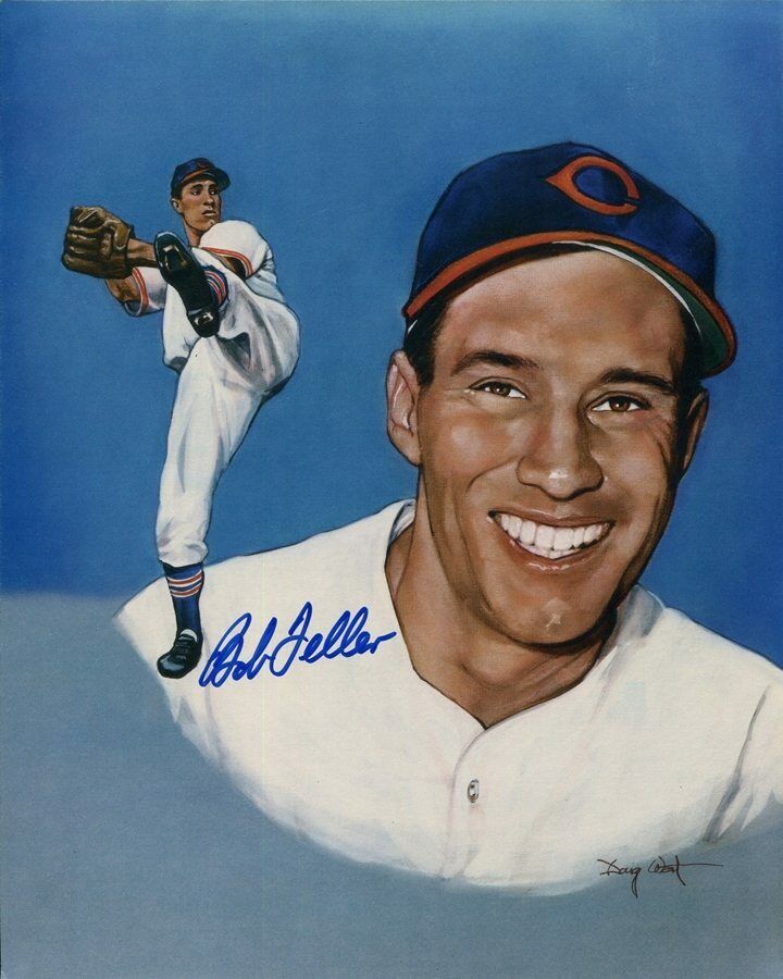 Bob Feller Cleveland Indians HOF Autographed Signed 8x10 Photo Poster painting CFS COA