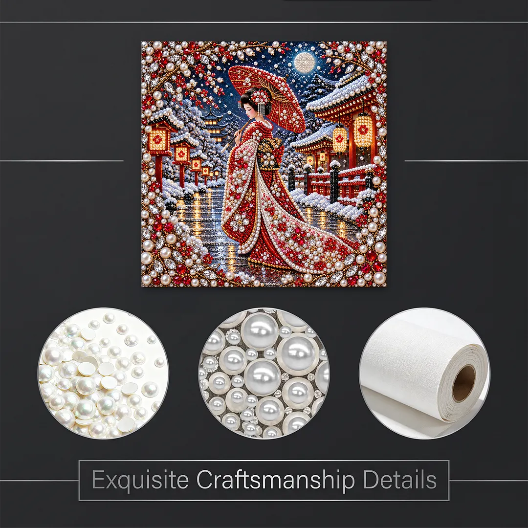 Diamond Art Kit Pearl Geisha Partial Drill 15.75x15.75in