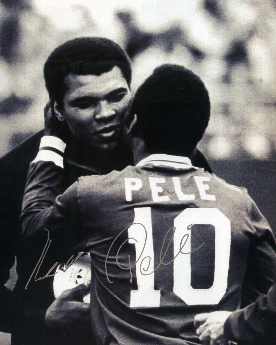 PELE & MUHAMMAD ALI Signed Photo Poster paintinggraph - Football Player / Boxer - preprint