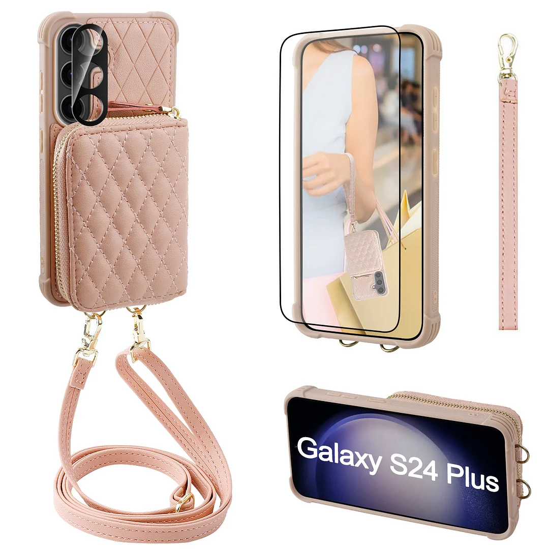 MONASAY Zipper Wallet Case for Galaxy S24 Plus 5G