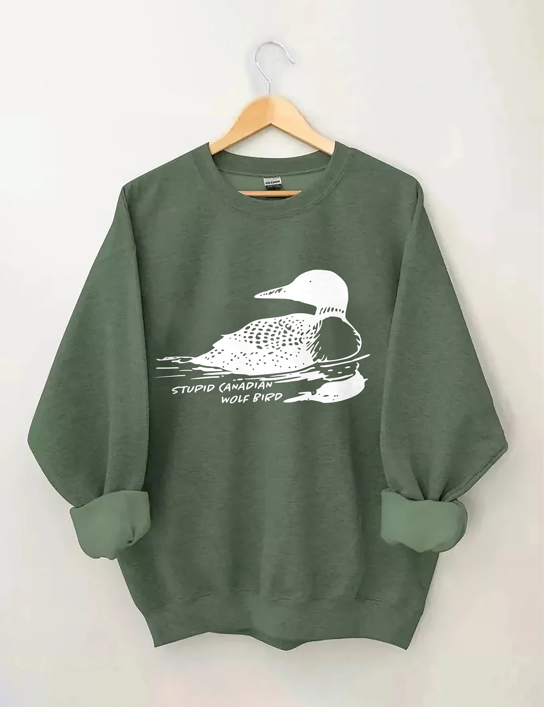Stupid Canadian Wolf Bird Sweatshirt