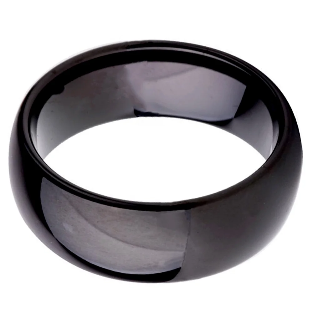 8MM Black Couples Dome Tungsten Carbide Ring High Polished
