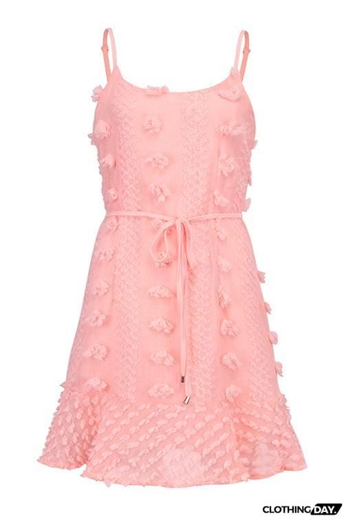 Pom-pom Slip Mini Dress