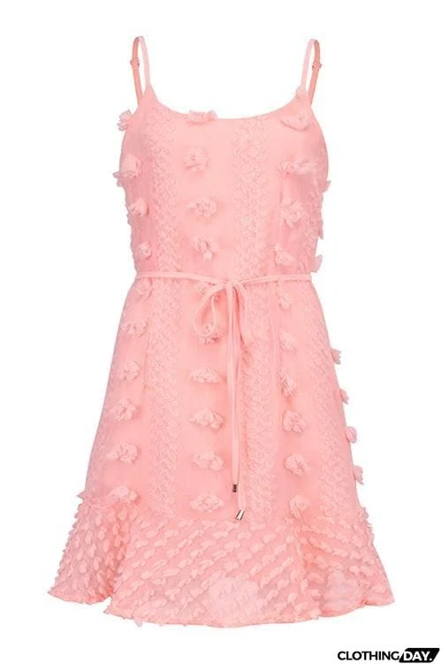 Pom-pom Slip Mini Dress