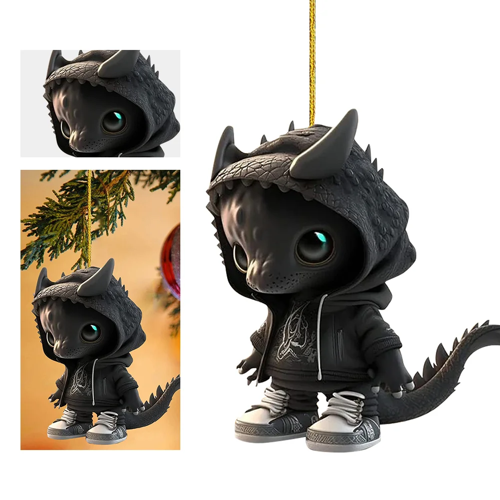 Christmas Dragon Tree Pendant Novelty Cute Acrylic Party Favors (I)