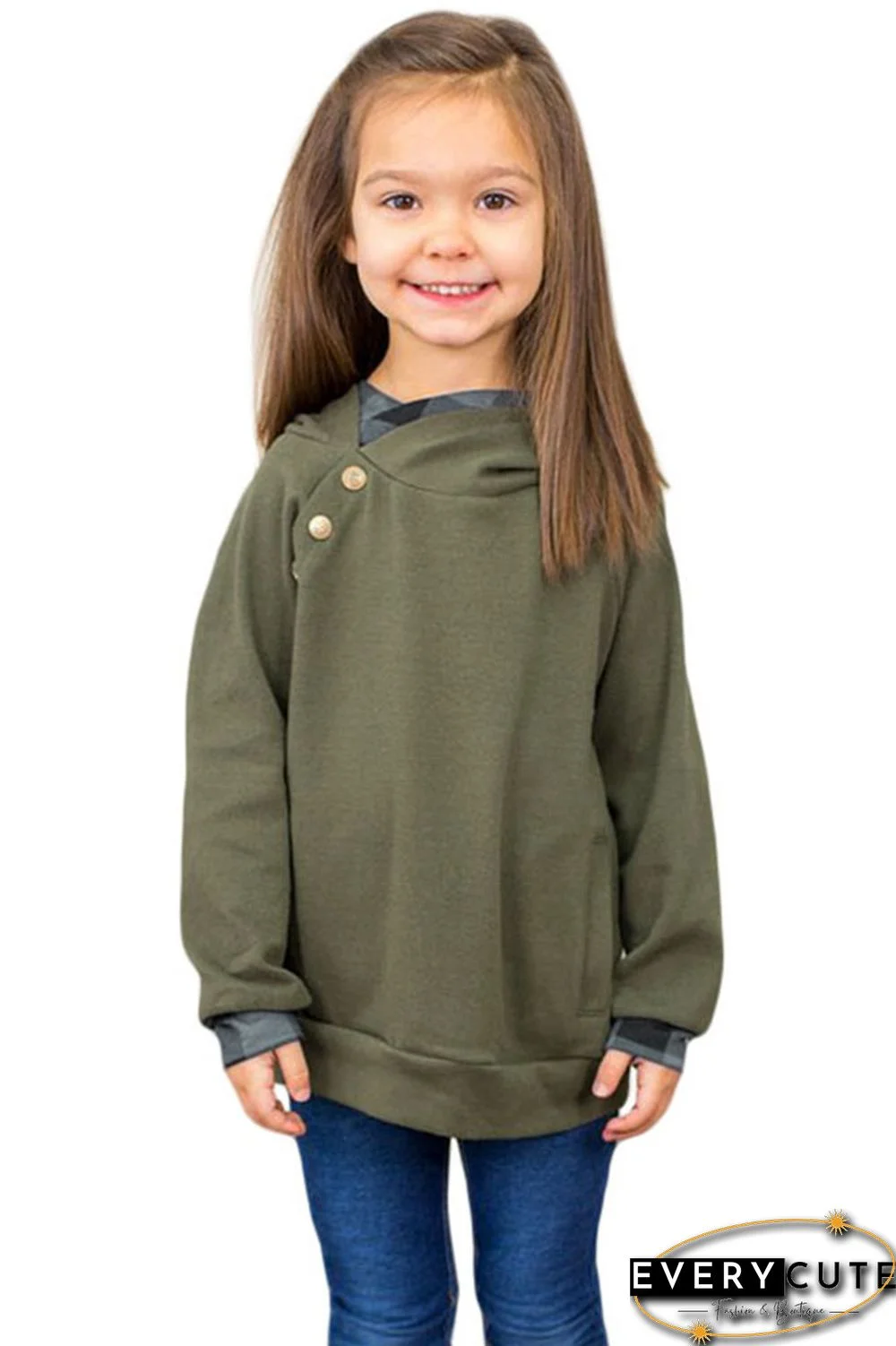 Green Toddlers Double Hooded Sweatshirt