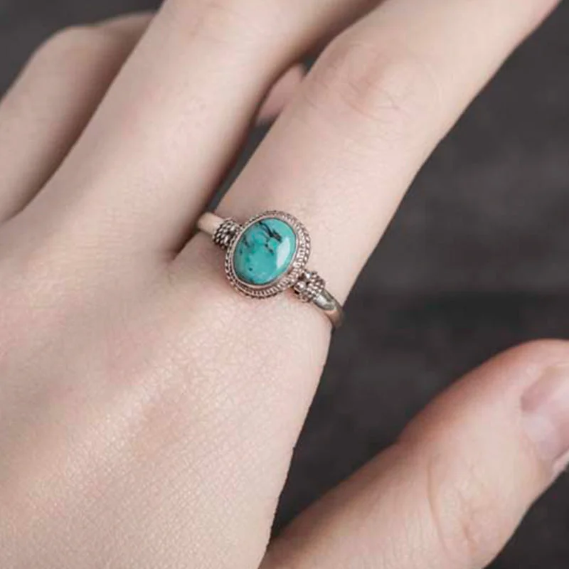 Turquoise Wisdom 925 Sterling SilverLove Ring