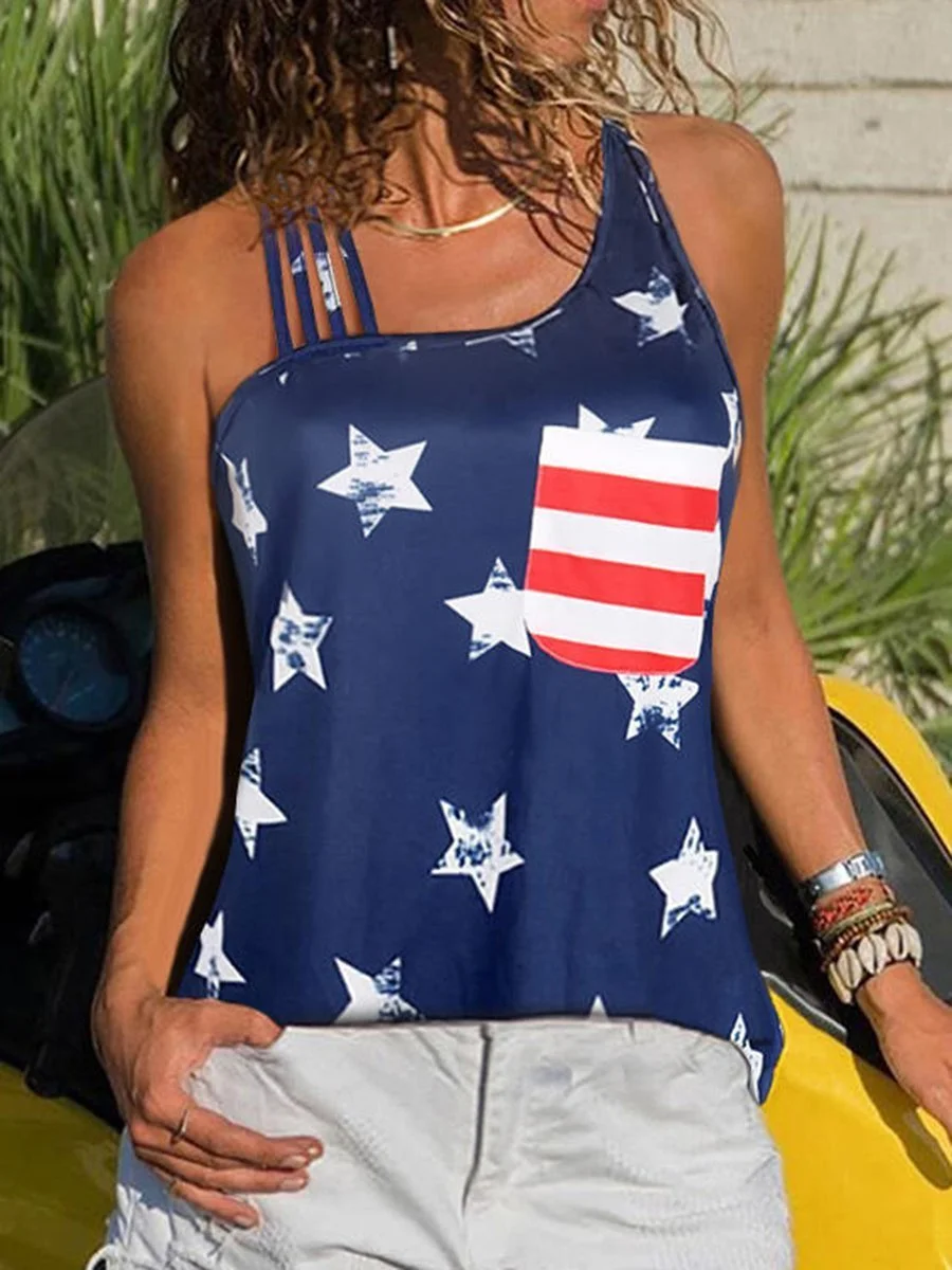 American Flag Off Shoulder T-shirt