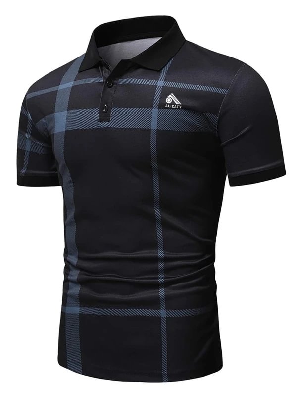 Men's casual loose short-sleeved polo shirt