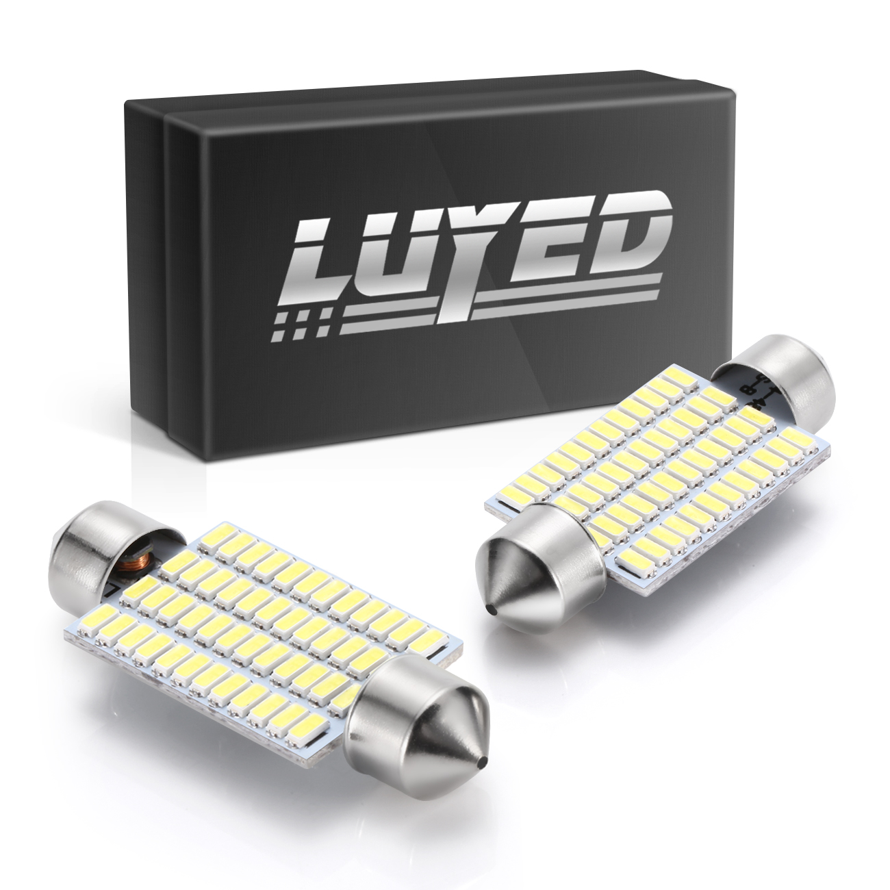 LUYED 2 X 730 Lumens Extremely Bright 9-30v 3030 12-EX Chipsets Canbus W5W  194 168 2825 Led Bulbs,Xenon White(Brightest 194 Led On )