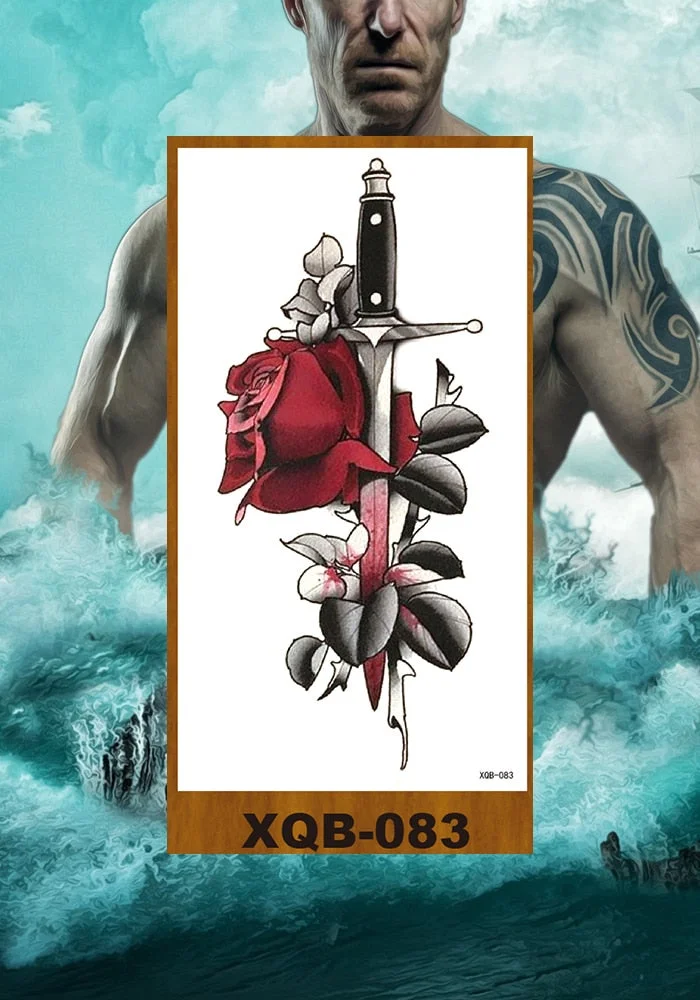 Temporary Tattoos Stickers Women Girl Chest Arm Fake Tatoo Lotus Peony Rose Magnolia Flowers Totem Face Body Makeup Waterproof