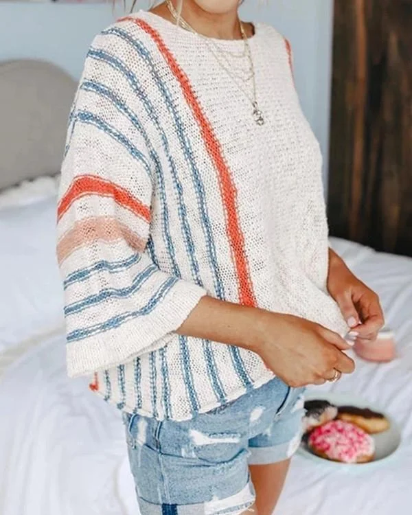 Flodress Bat Flare Sleeve Thin Sweater