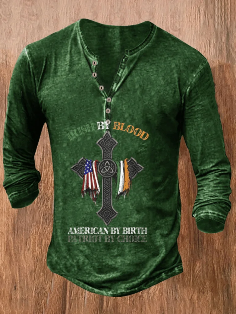 St Patrick's Day Irish By Blood Cross Print T Shirt