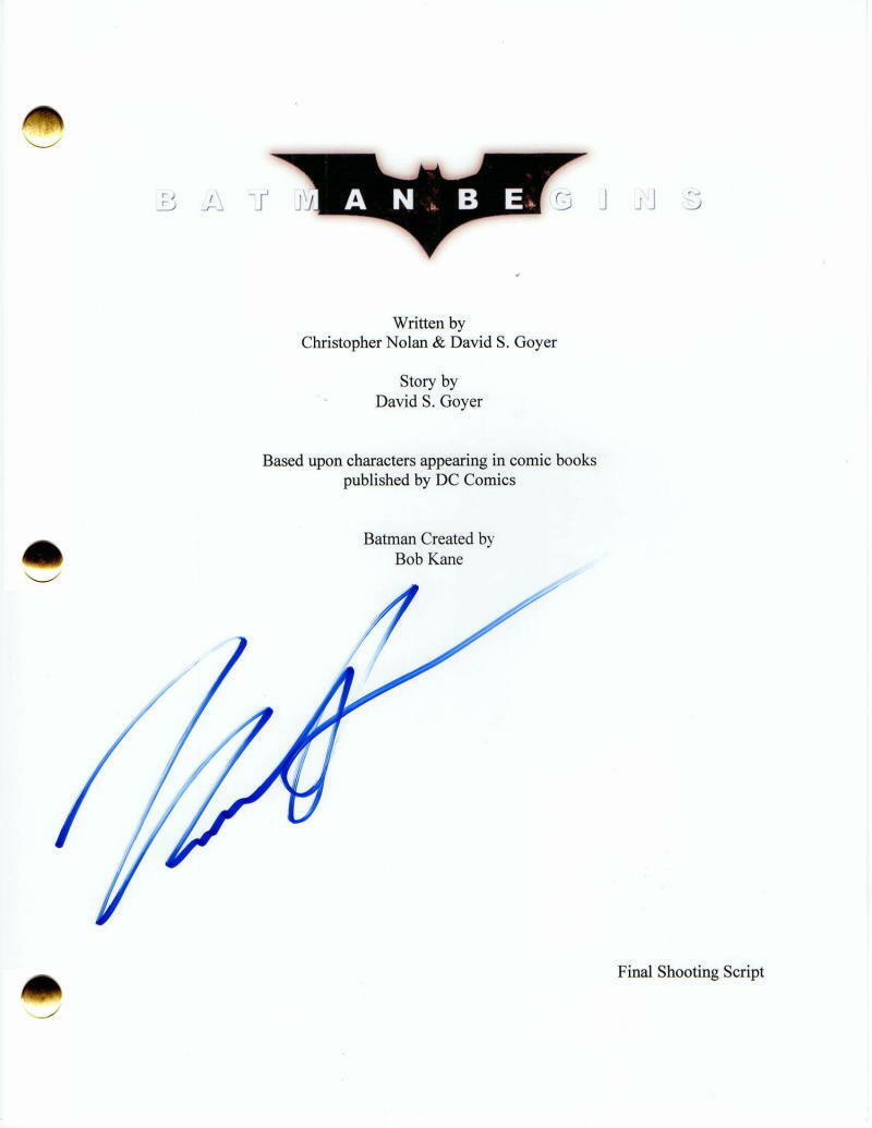 KATIE HOLMES SIGNED AUTOGRAPH - BATMAN BEGINS FULL MOVIE SCRIPT - CHRISTIAN BALE