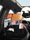 4-In-1 Car Seat Back Storage Bag with Tissue Cup Holder Hanging Hooks Organizer