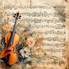 Violin Notes-11CT Stamped Cross Stitch 45*45cm tapestrymarket