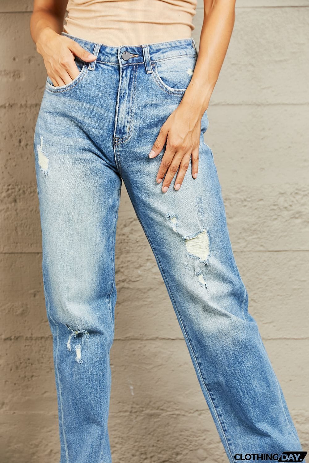 BAYEAS High Waisted Straight Jeans