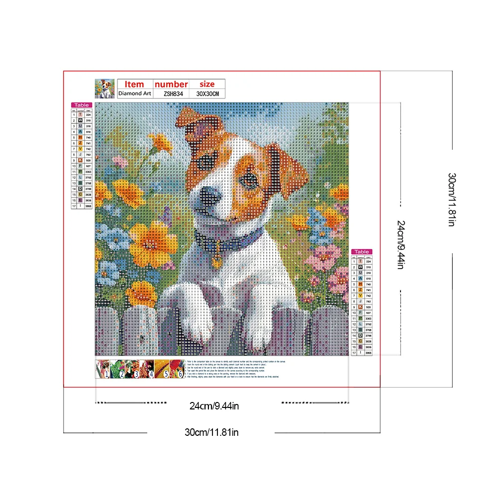 Diamond Painting - Full Round Drill - Dog(Canvas|30*30cm)