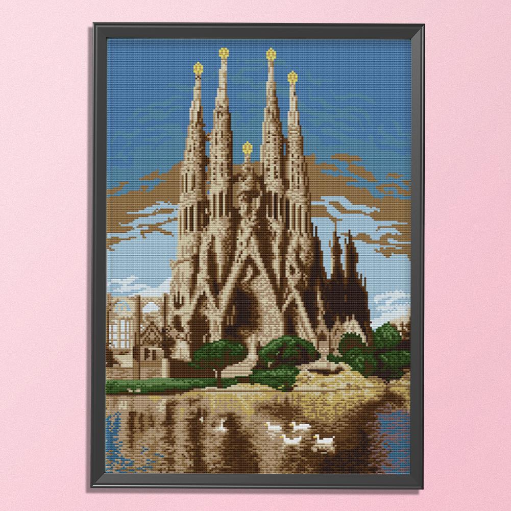 

Castle in the Sea - 14CT Stamped Cross Stitch - 36*53cm, 501 Original