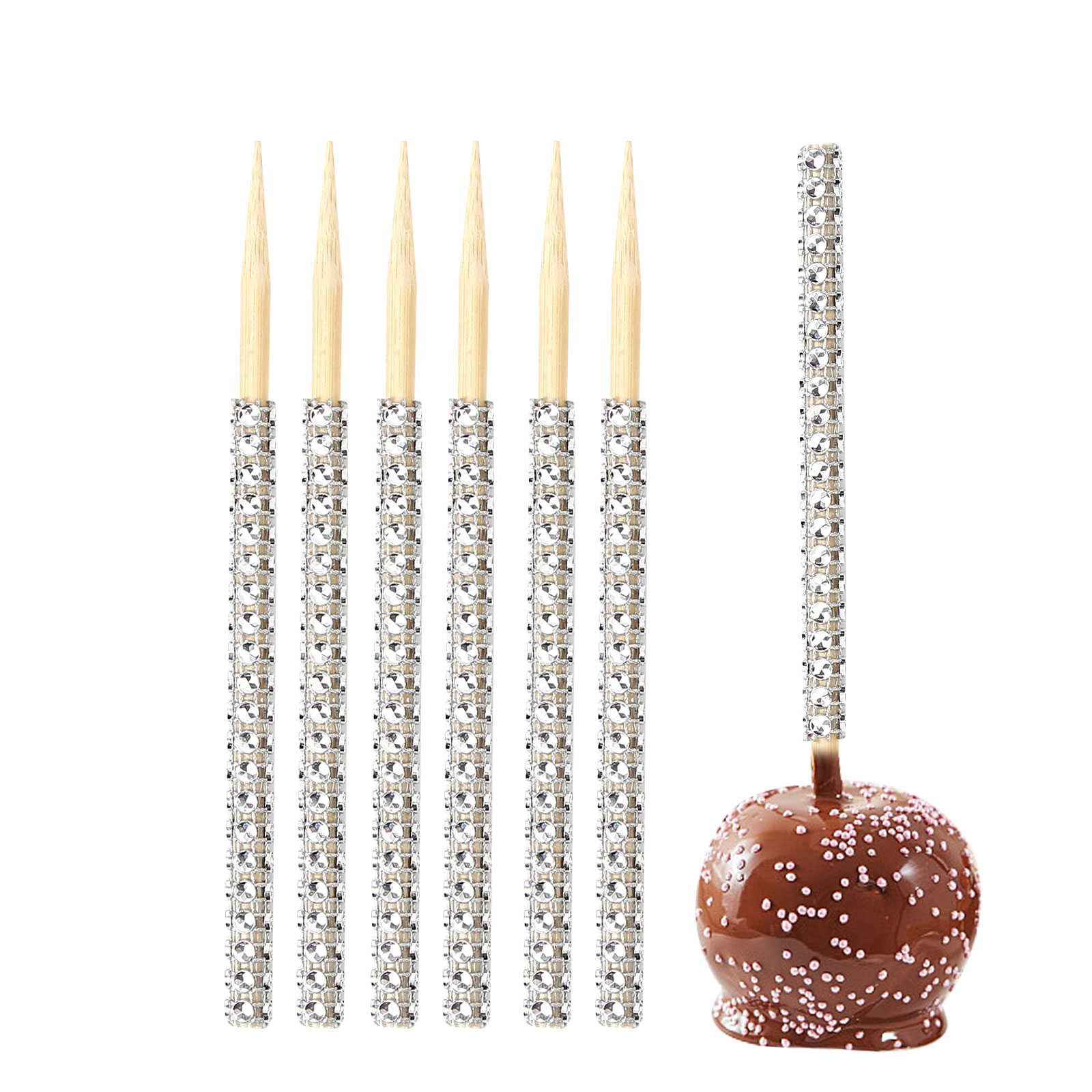 

Bling Candy Apple Bamboo Sticks Homemade Diamond Mesh Wrap Food Sticks, 501 Original