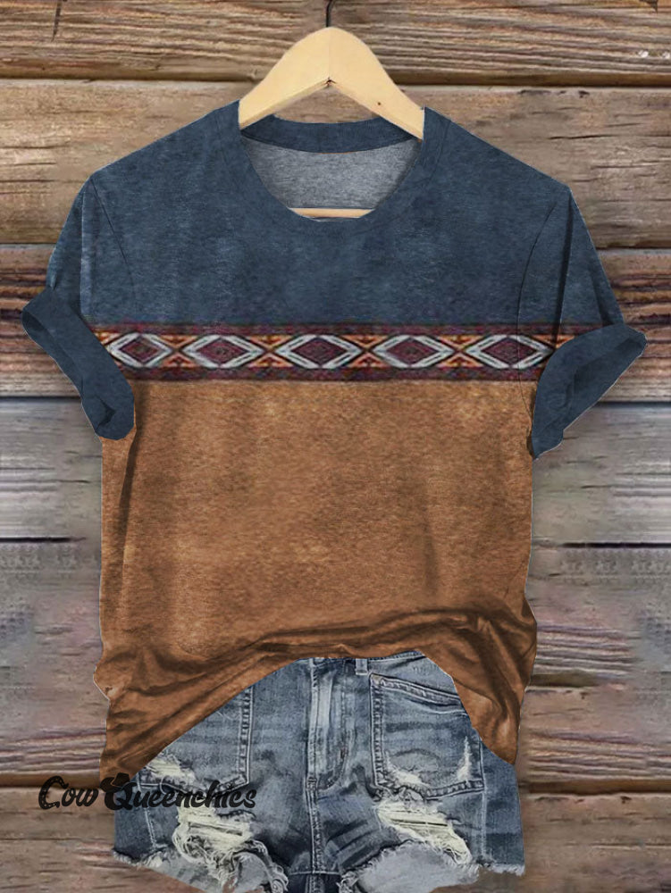 Western Vintage Art Print T-shirt Multicolor / S